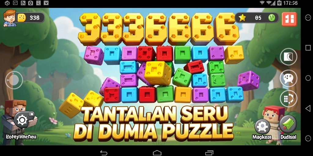 Tampilan menarik gameplay dari 333666 saat menyelesaikan puzzle.