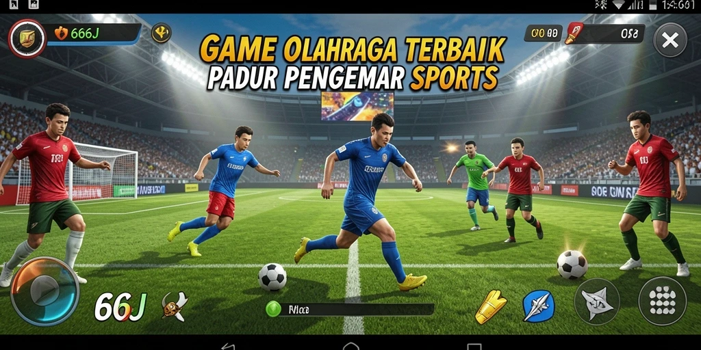 Tangkapan layar utama 666J menunjukkan aksi seru dalam pertandingan olahraga.