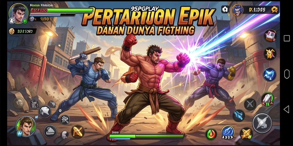 Gameplay seru di arena Fighting 95PGPLAY menampilkan pertarungan yang mendebarkan.