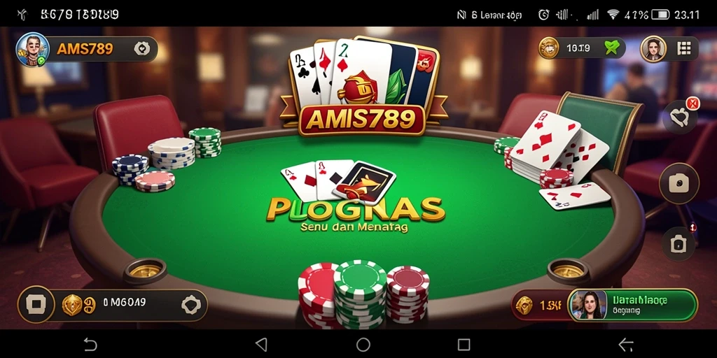 Screenshot gameplay yang menampilkan intensitas permainan Poker.