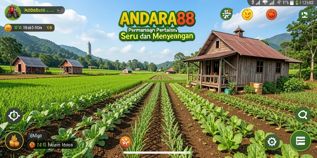 Screenshot utama ANDARA88 menunjukkan keseruan gameplay pertanian.
