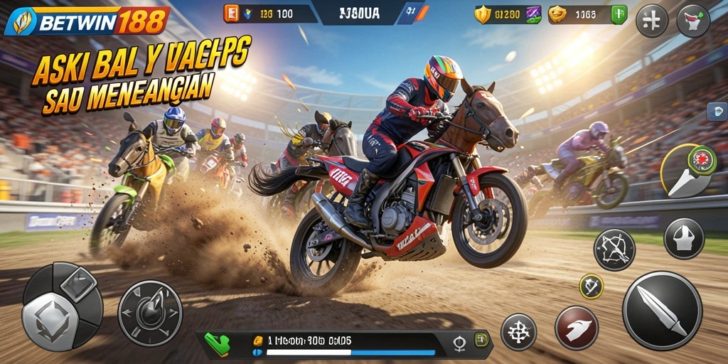 Tampilan gameplay Racing BETWIN188 yang menegangkan dan seru.