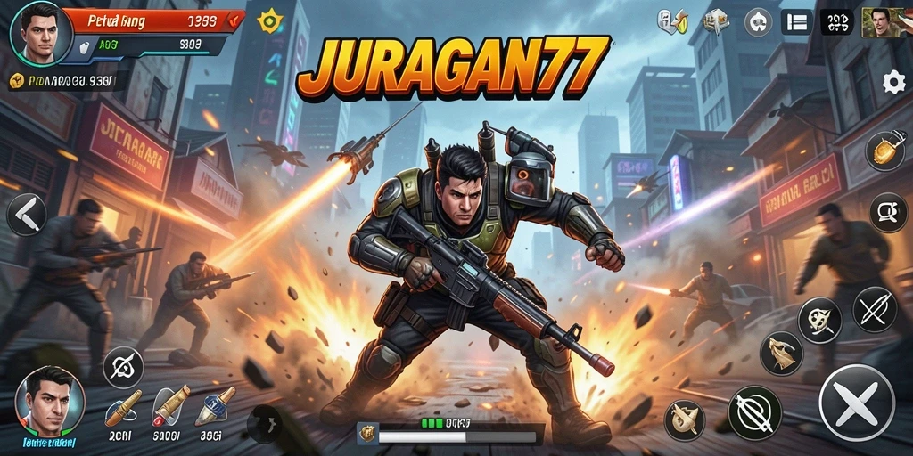 Tampilan menarik dari gameplay penuh aksi di JURAGAN77.
