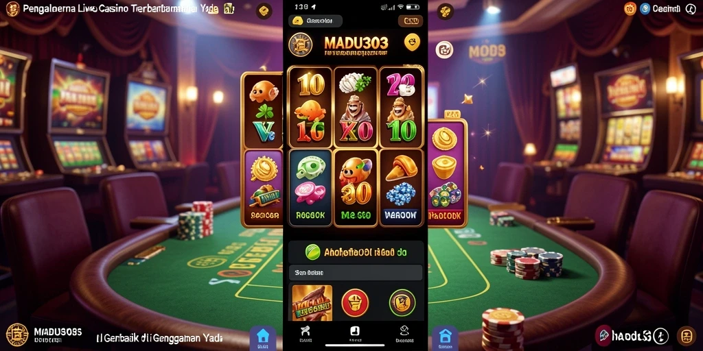 Tampilan gameplay Live Casino yang mendebarkan di MADU303.