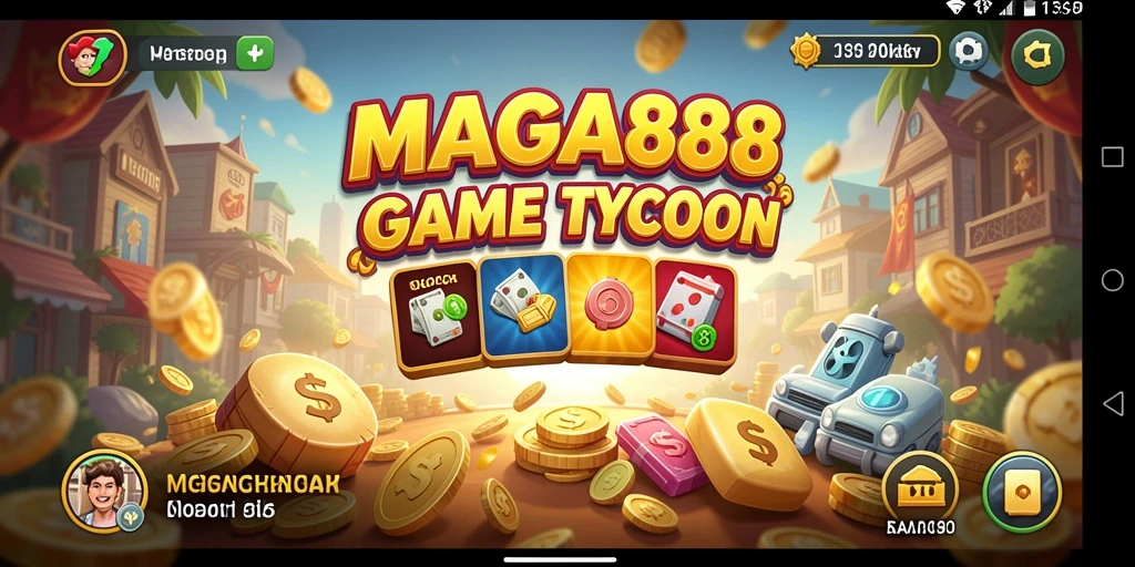 Menampilkan gameplay seru MAGA888 dalam dunia Tycoon.