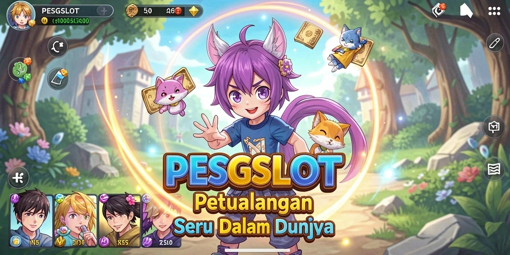 Screenshot gameplay PESGSLOT menunjukkan aksi seru dan karakter Anime yang menarik.