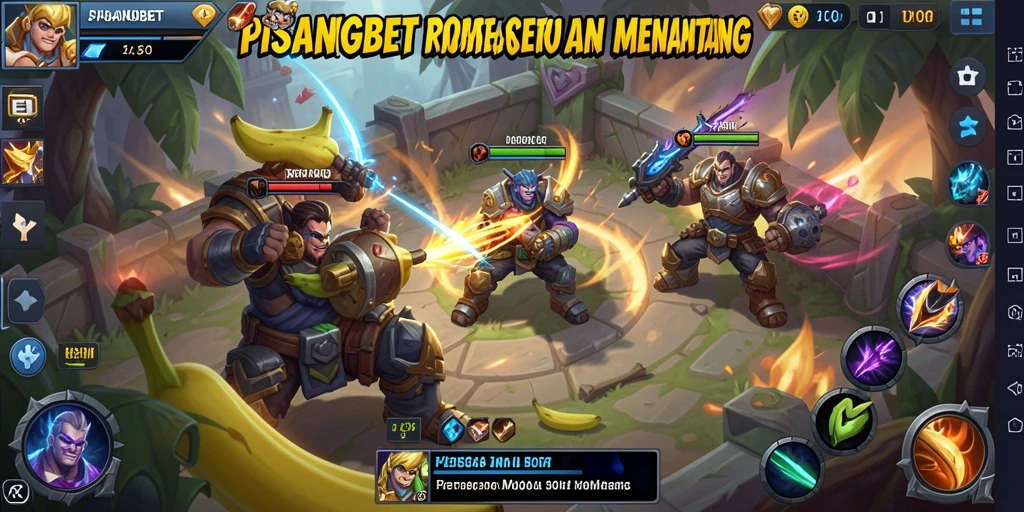 Screenshot gameplay PISANGBET menampilkan pertarungan yang intens di arena.