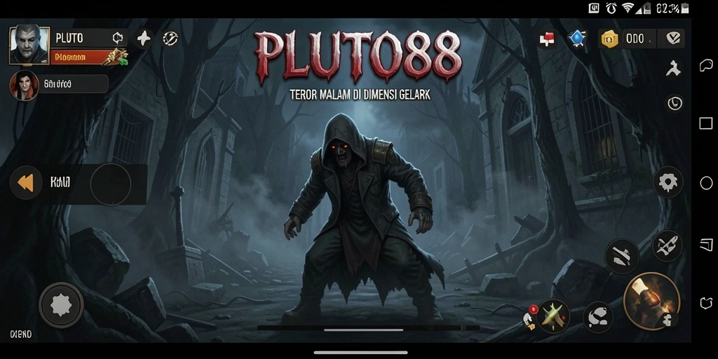 Screenshot gameplay menampilkan momen menegangkan dari PLUTO88.