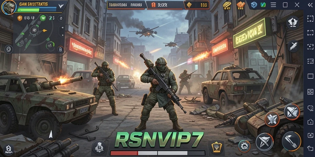 Screenshot gameplay RSNVIP7 menampilkan aksi pertempuran yang epik.