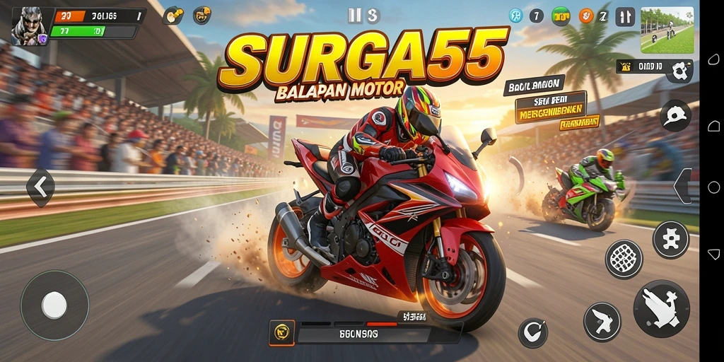 Tampilan gameplay SURGA55 yang seru dan mendebarkan.