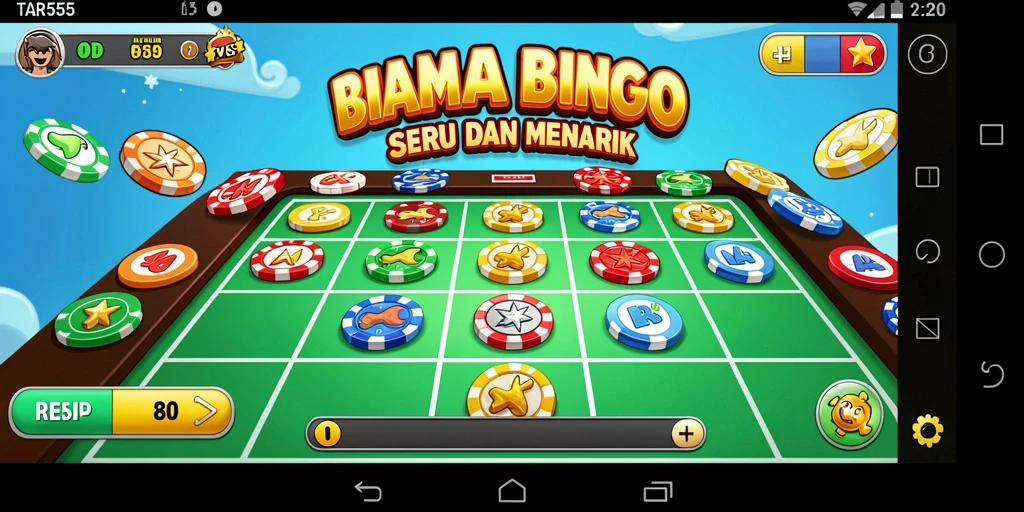 Screenshot gameplay TAR555 menunjukkan pemain sedang menikmati Bingo.